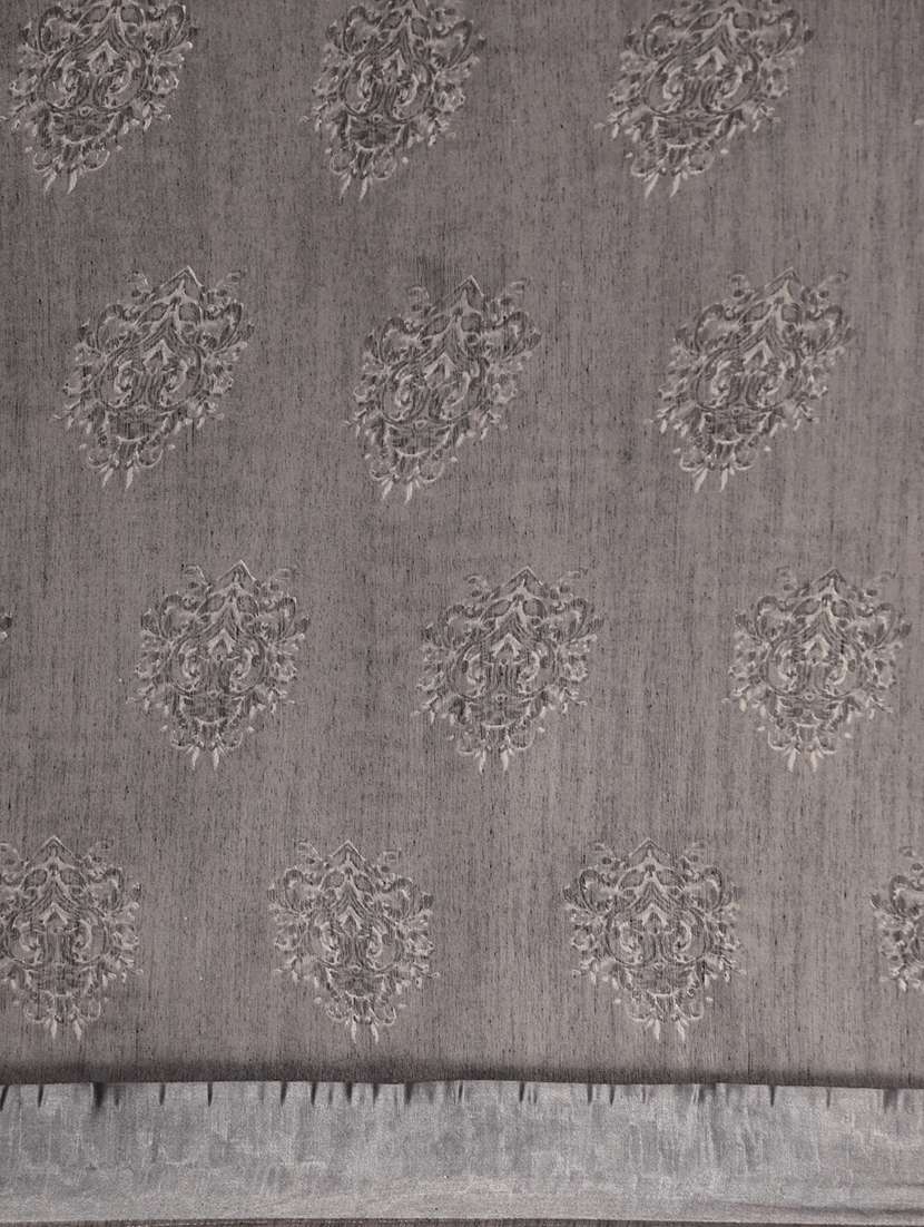 grey cotton blend printed saree - 18281929 -  Standard Image - 4