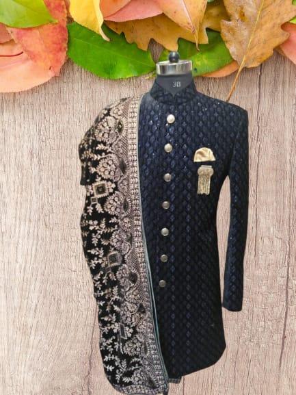 embroidered party wear sherwani set  - 18283274 -  Standard Image - 1