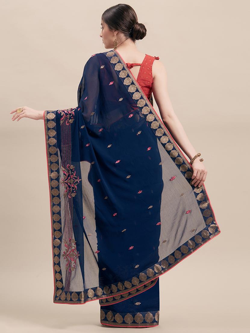 women's embroidered saree - 18283824 - Standard Image - 1