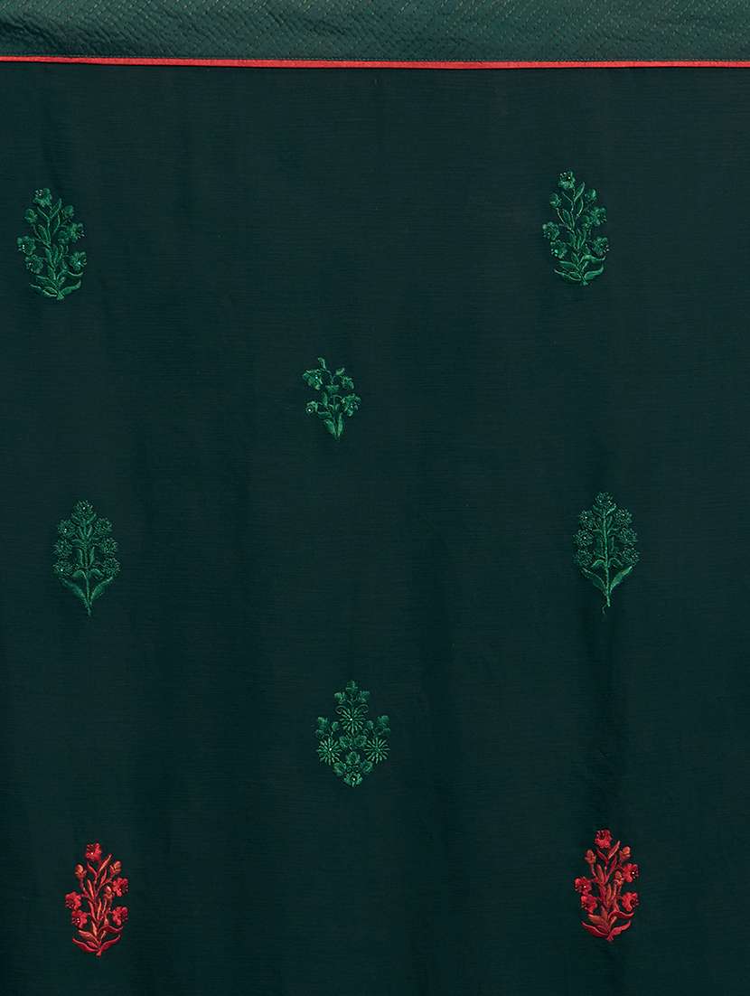 green chiffon embroidered saree - 18283875 -  Standard Image - 4