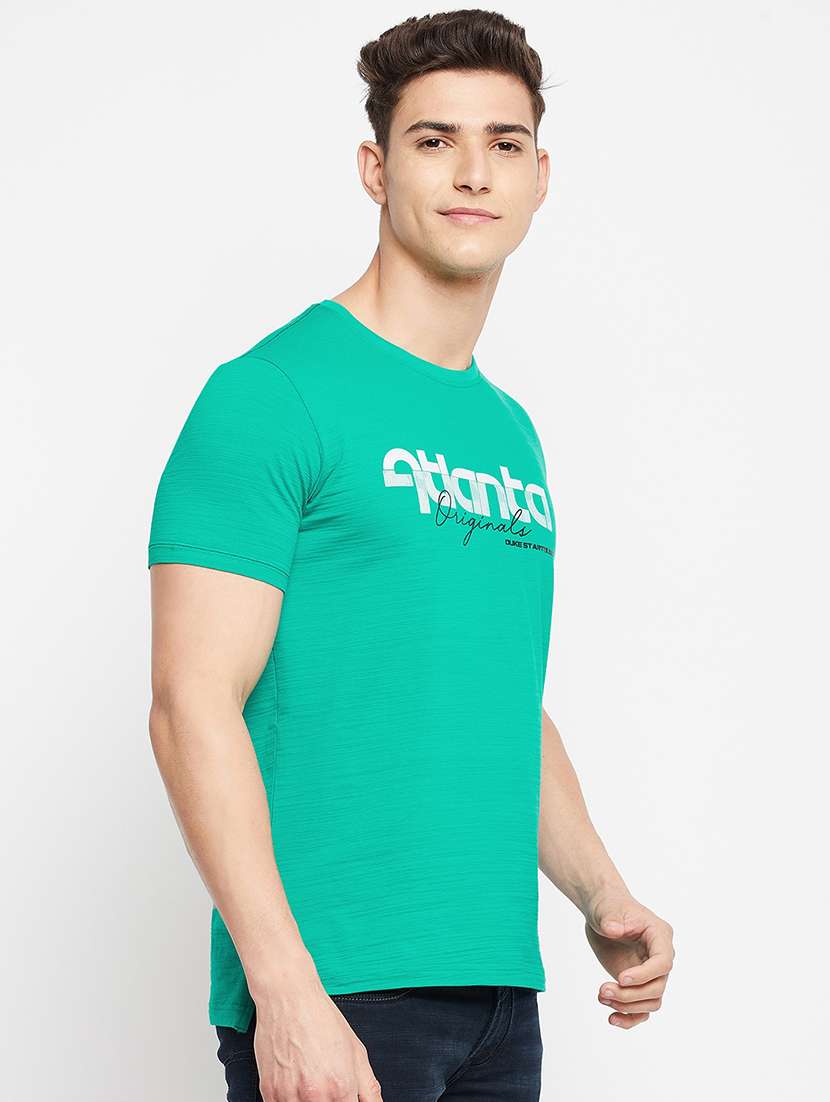 turquoise chest printed t-shirt - 18284237 - Standard Image - 1