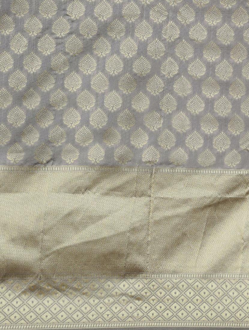 grey silk blend saree - 18284519 - Standard Image - 4