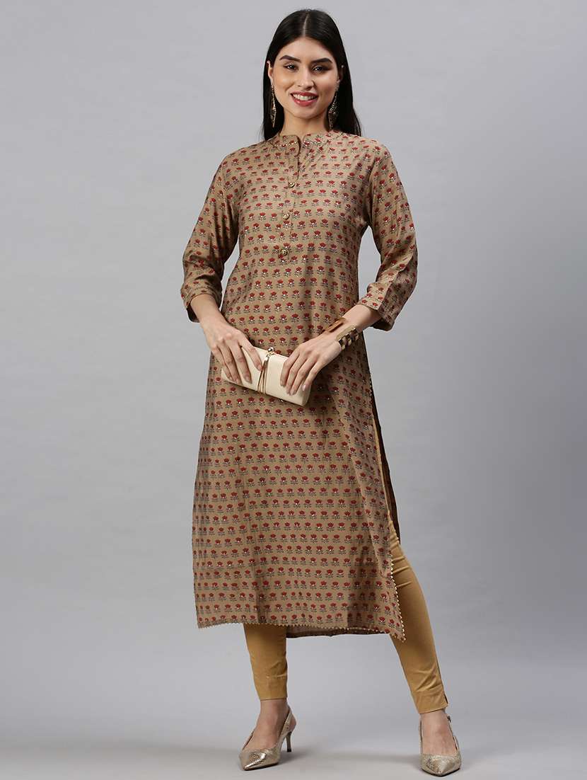 women's straight kurta - 18284965 - Standard Image - 1