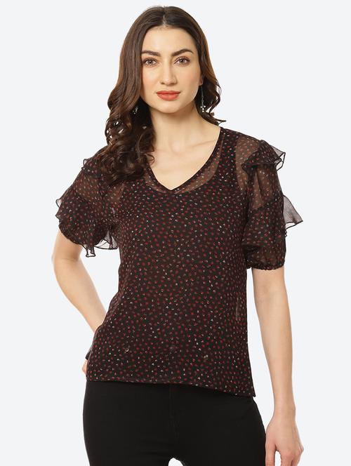 women's straight v neck top - 18285133 -  Standard Image - 0