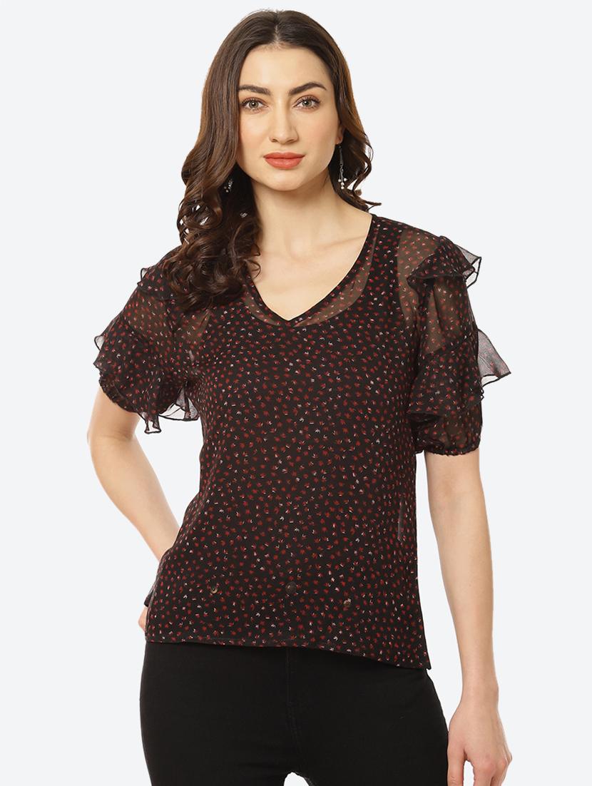 women's straight v neck top - 18285133 -  Zoom Image - 0