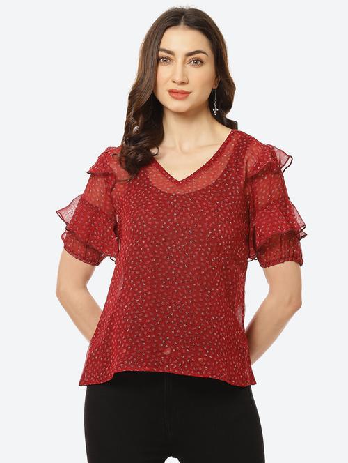 women's straight v neck top - 18285134 -  Standard Image - 0