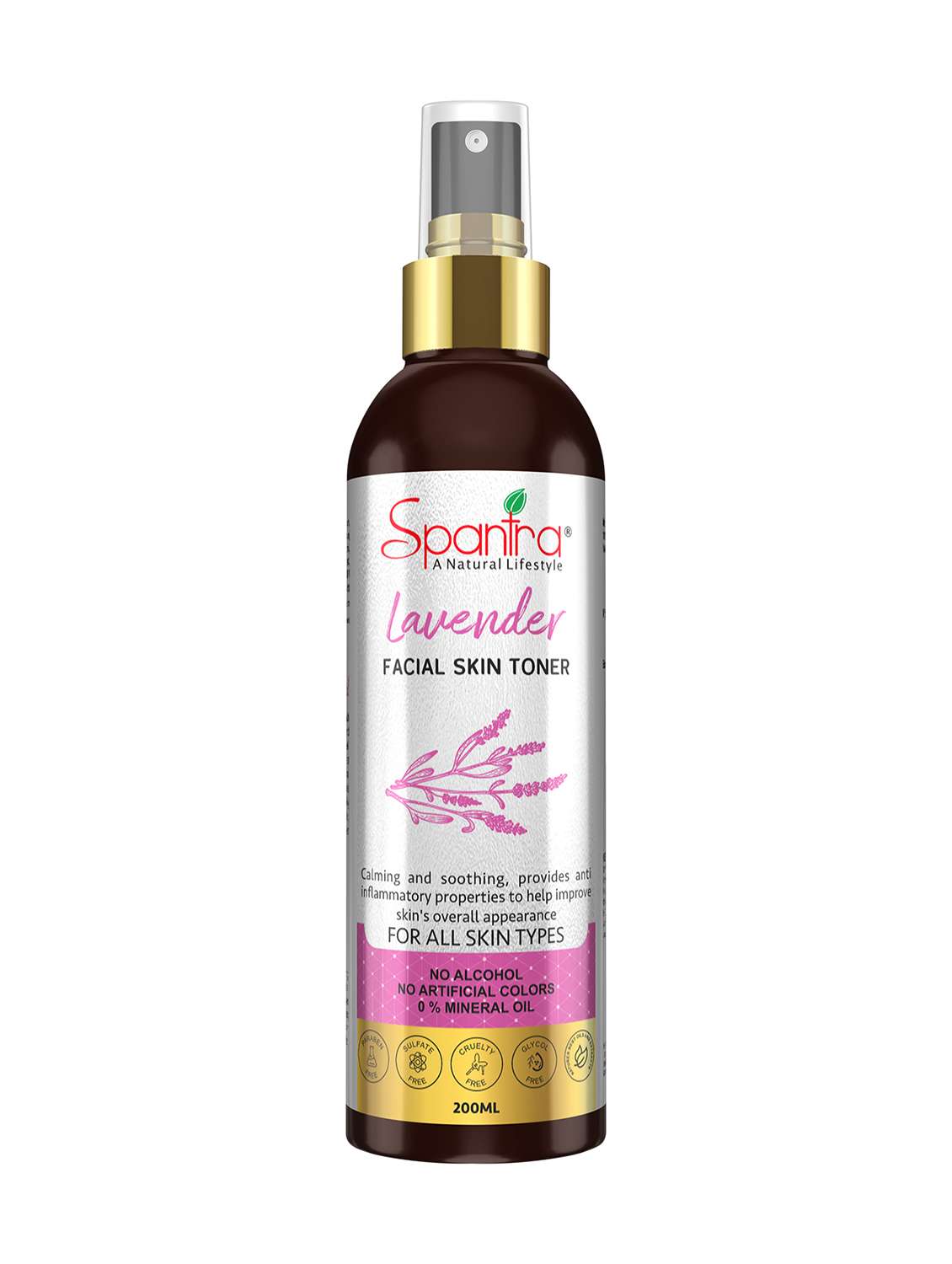 spantra lavender face toner soothes and calm irritated skin fresh up dull skin 200ml alcohol free (pack of 1)