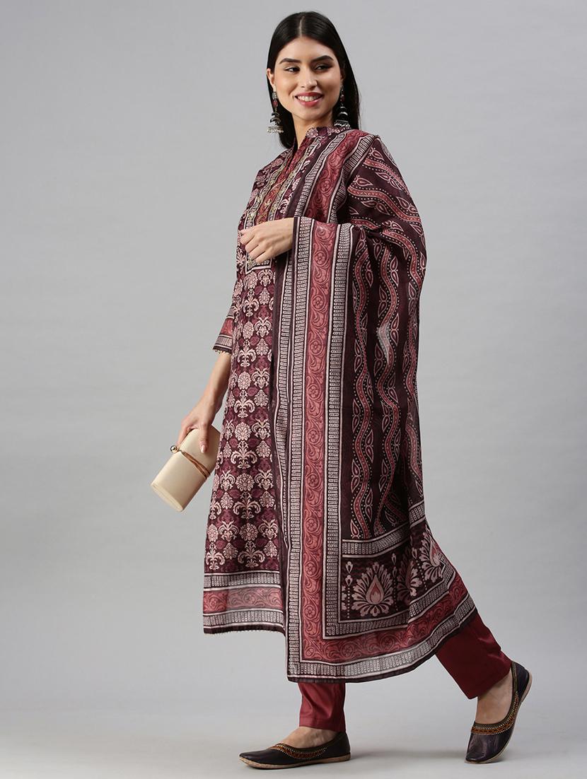 women printed kurta pant set with dupatta - 18285548 -  Standard Image - 1