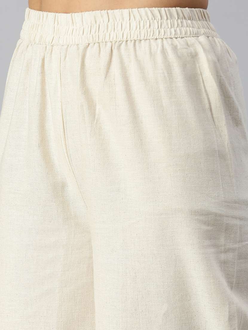 women red zari work round neck kurta palazzo set - 18285583 -  Standard Image - 6