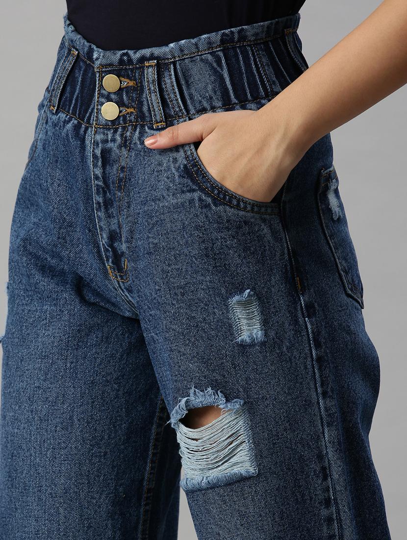 high rise distressed jean - 18285643 - Standard Image - 4