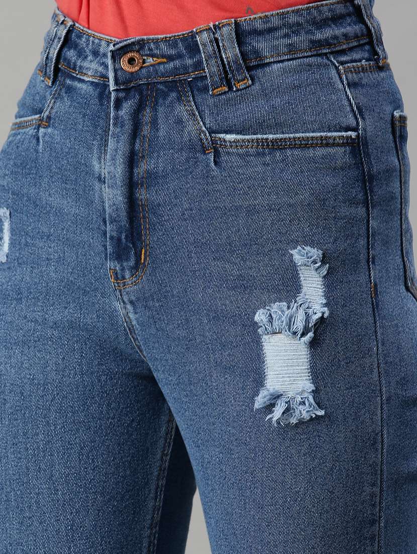 women's distress slim fit jeans - 18285657 -  Standard Image - 4