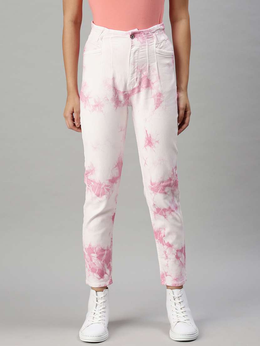 women's tie & dye slim fit jeans