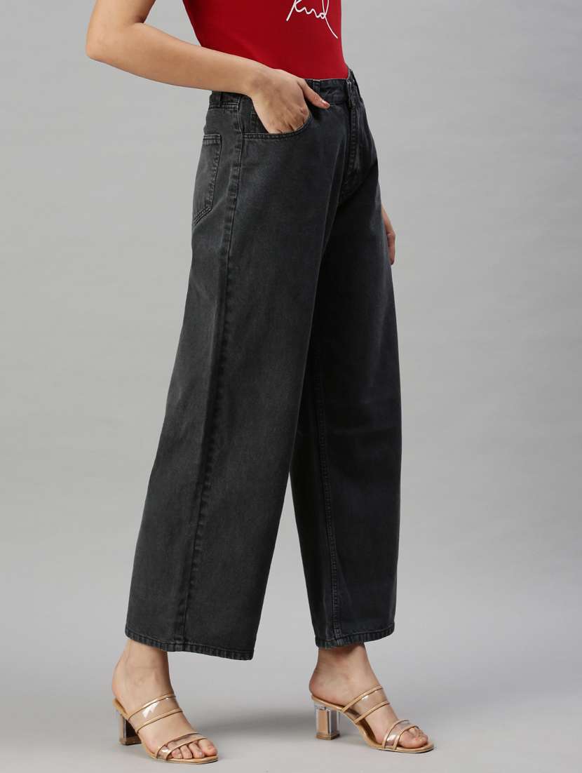 women's plain wide leg jeans - 18285679 -  Standard Image - 1