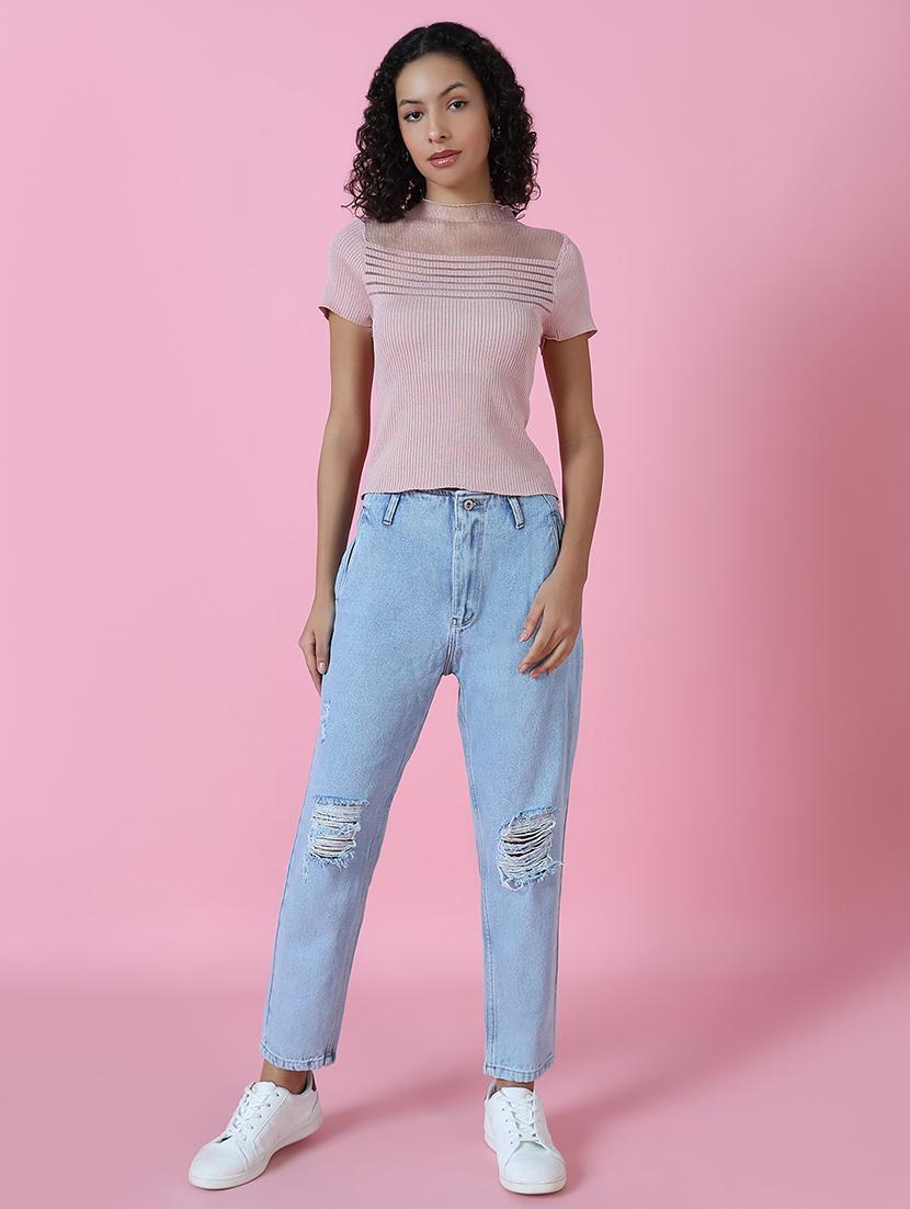 women's distress slim fit jeans - 18285682 - Standard Image - 4