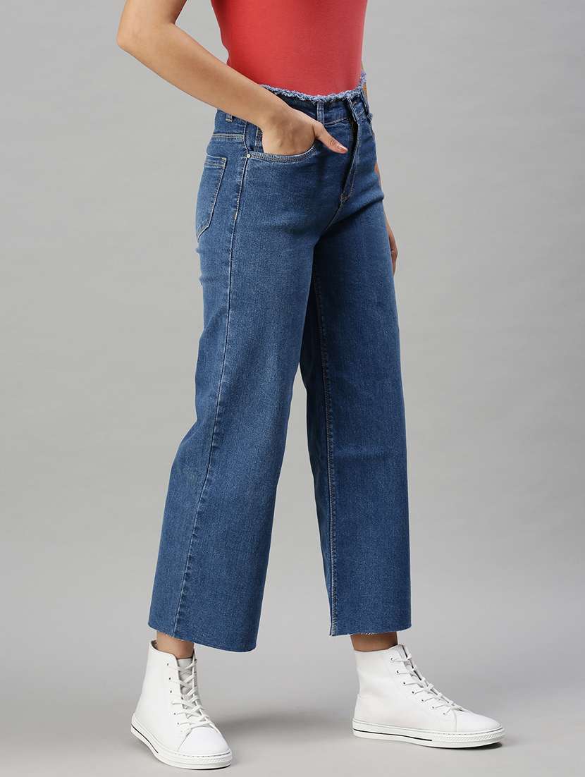 women's plain straight fit jeans - 18285695 -  Standard Image - 1