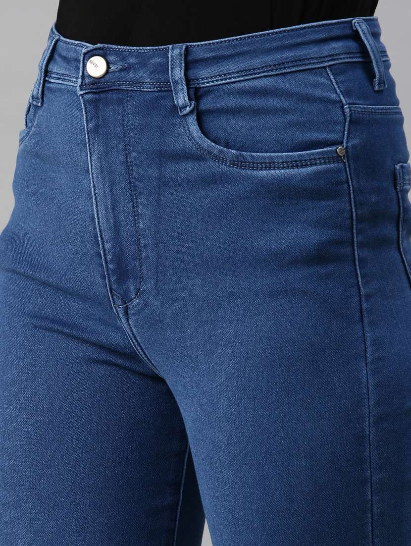 high rise stone washed denim jean - 18285698 - Standard Image - 4