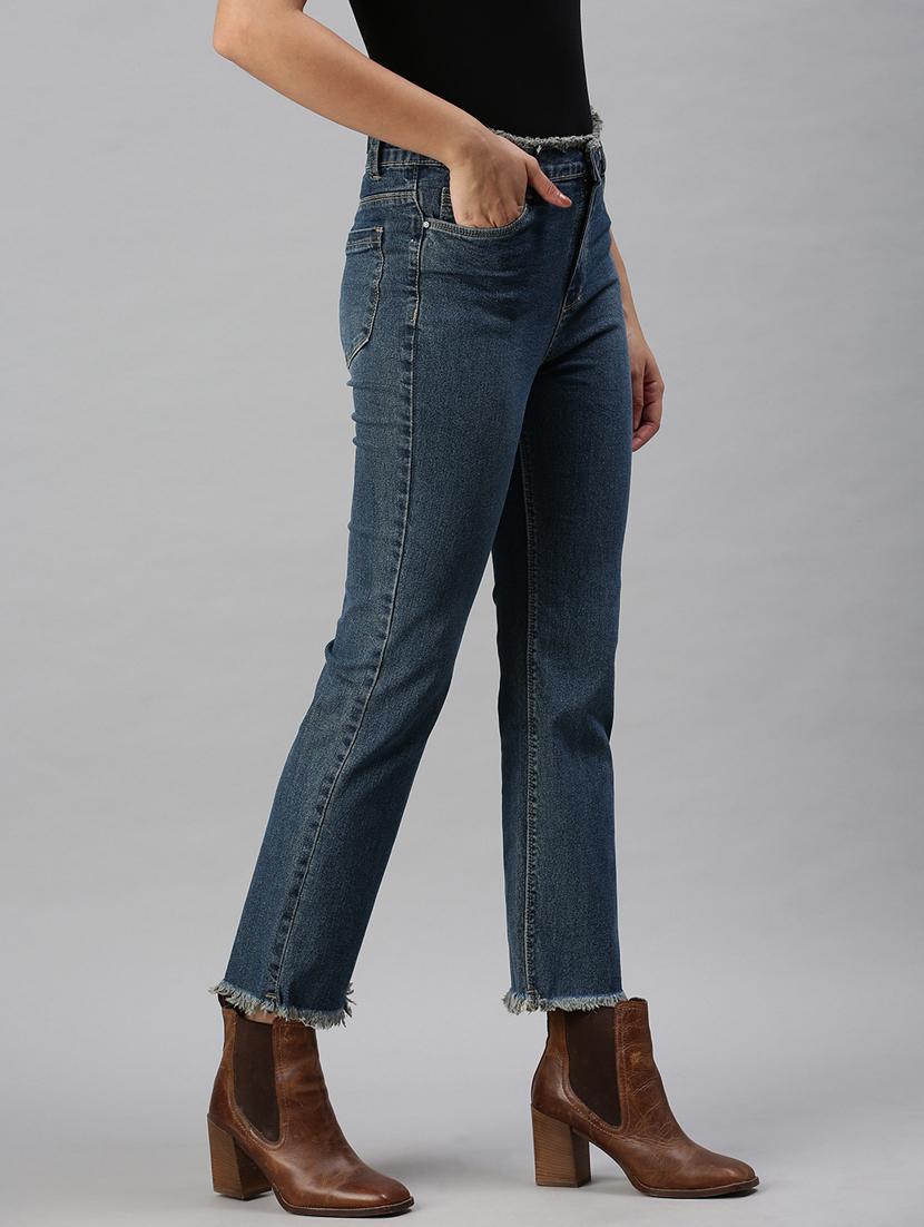 high rise stone washed denim jean - 18285703 - Standard Image - 1