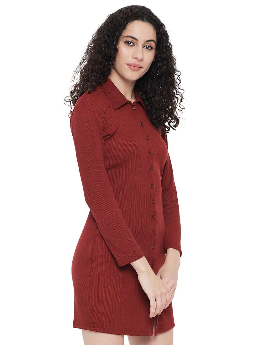women solid bodycon dress - 18285922 -  Standard Image - 1