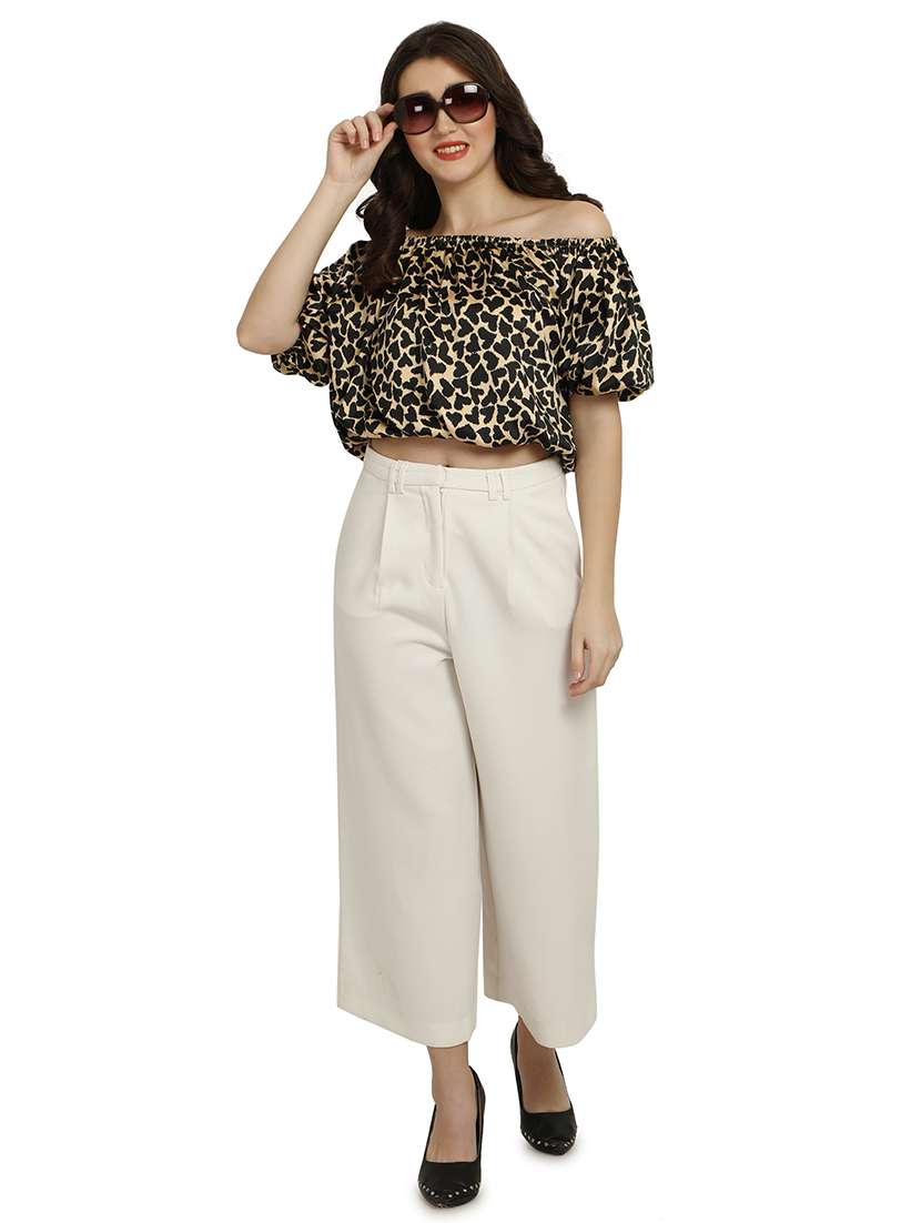 women's crop off shoulder top - 18286977 - Standard Image - 4
