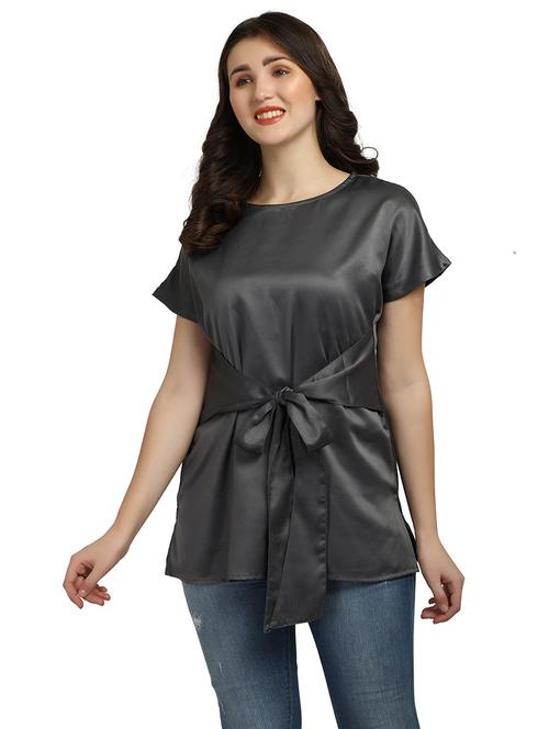 women's wrap boat neck top - 18286981 - Standard Image - 0