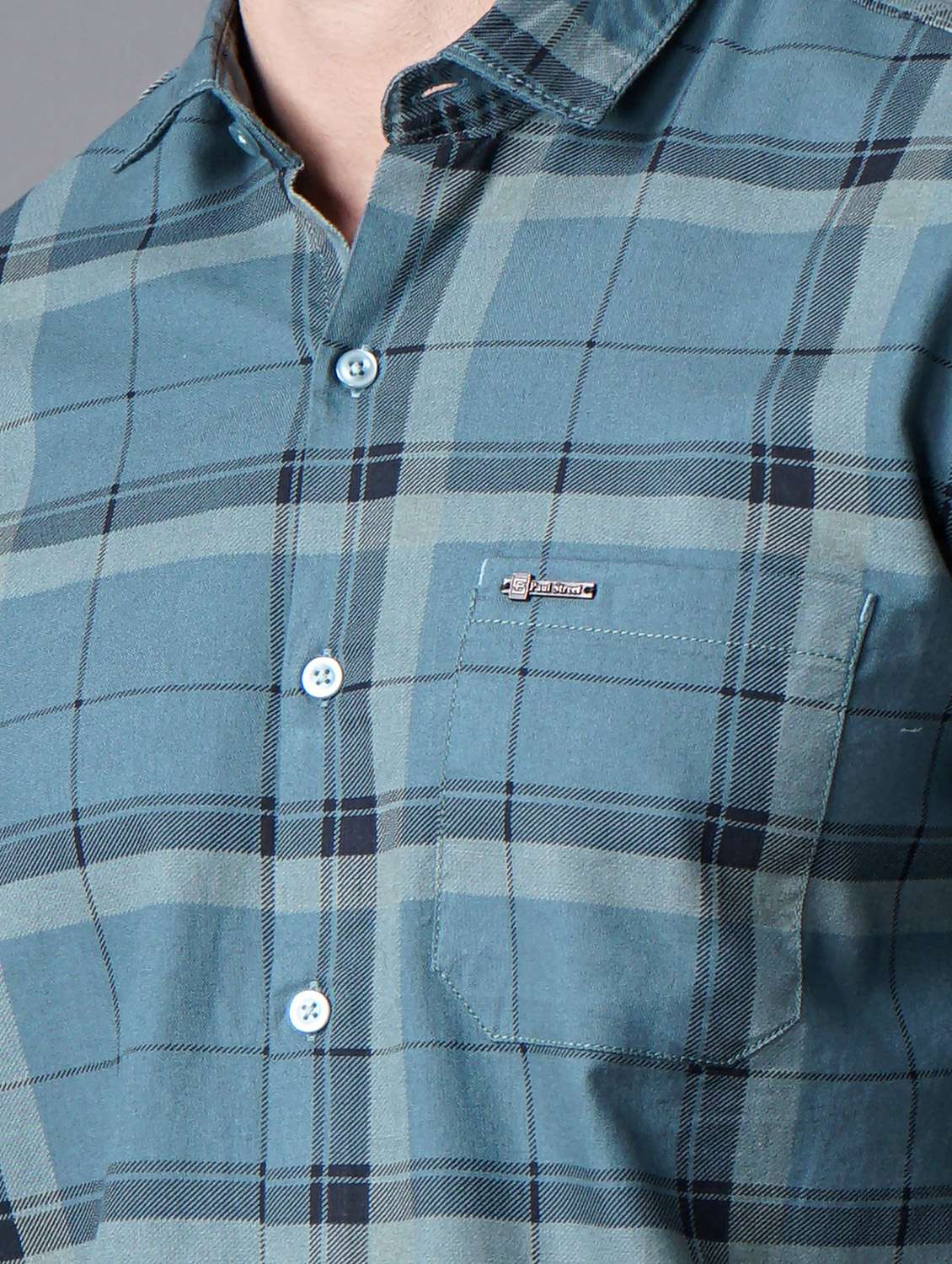 blue checked casual shirt - 18287035 -  Standard Image - 4