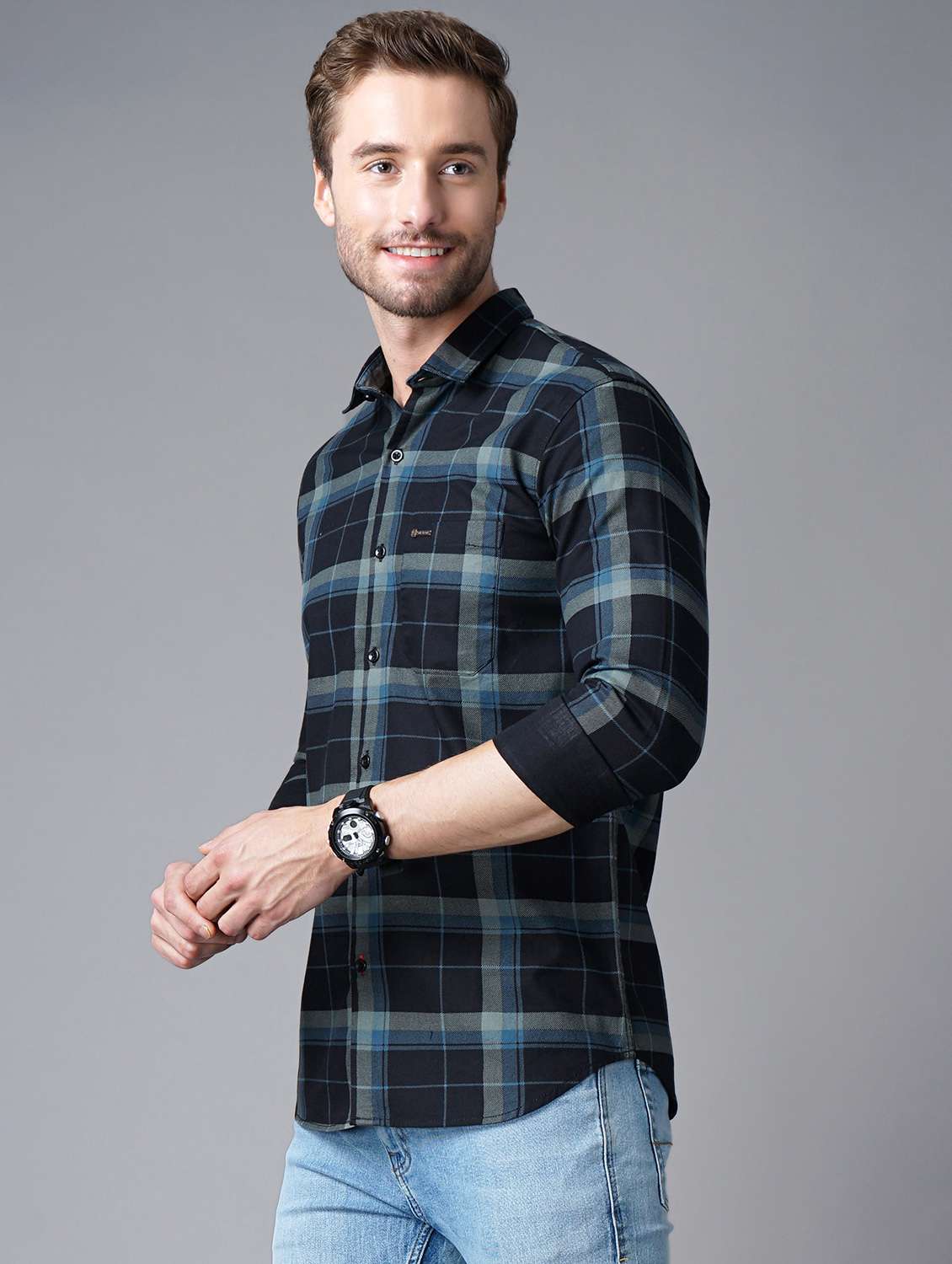 black checked casual shirt - 18287036 -  Standard Image - 1