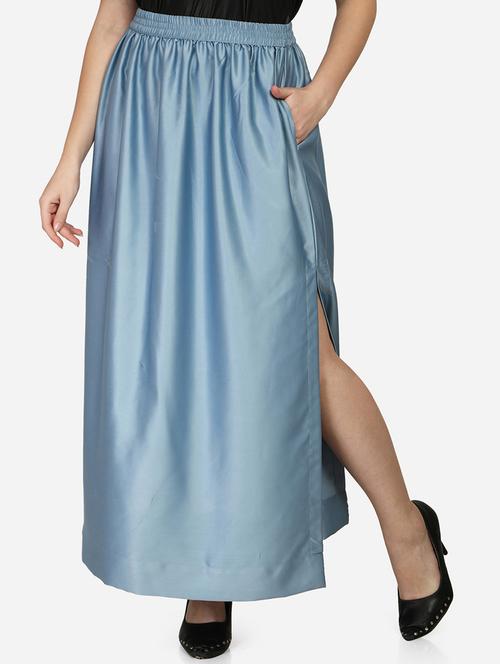 mid rise solid side slit skirt - 18287084 - Standard Image - 0