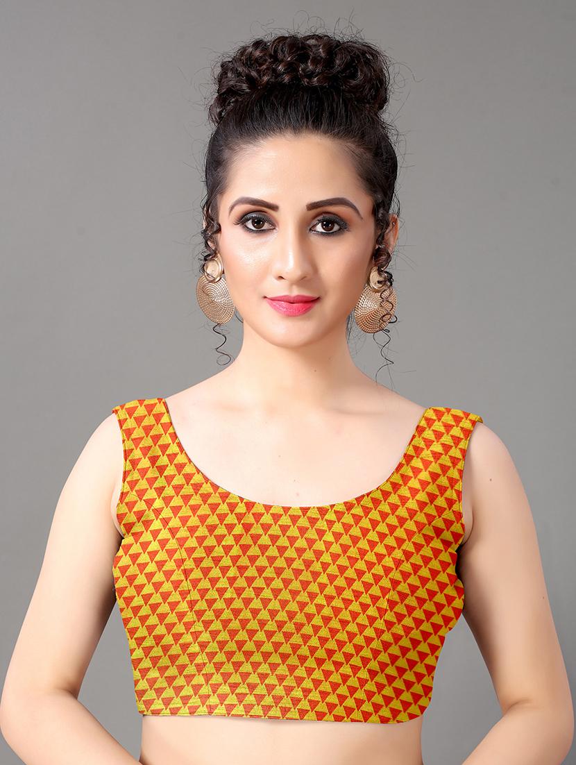orange georgette printed saree with blouse - 18287239 - Standard Image - 4