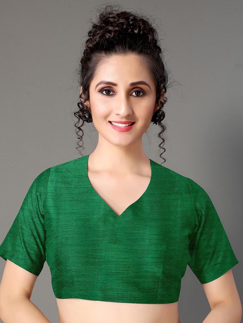 green georgette printed saree with blouse - 18287242 - Standard Image - 4