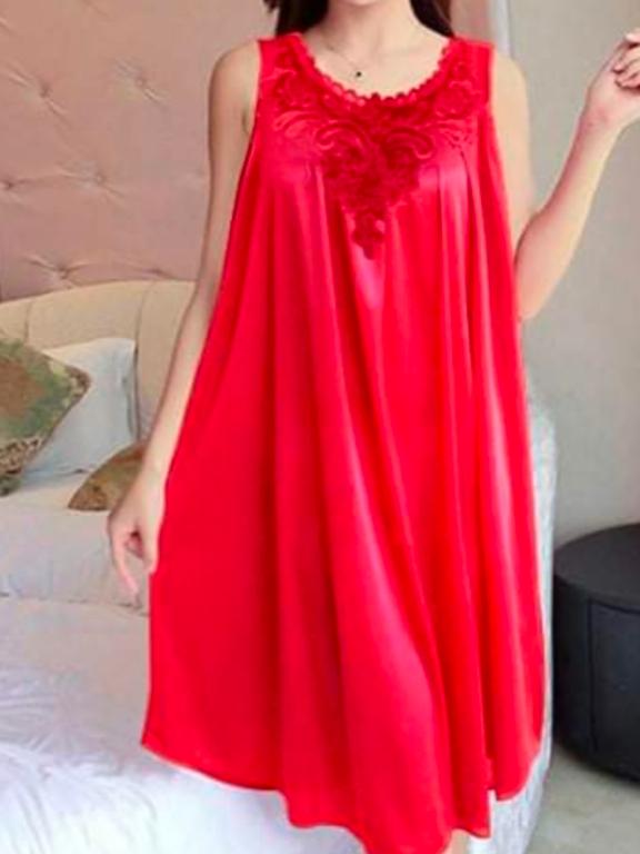 red cotton nightwear set - 18287439 - Standard Image - 1