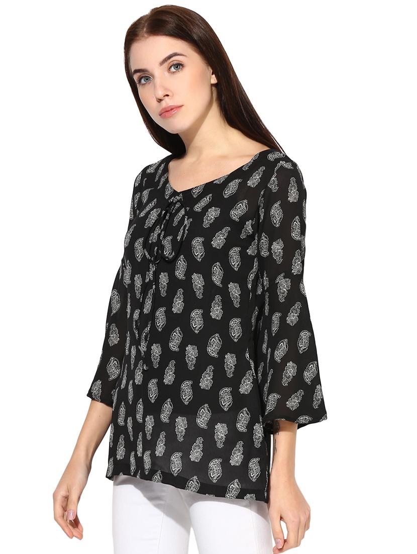 women's straight tie-up neck top - 18287723 -  Standard Image - 1