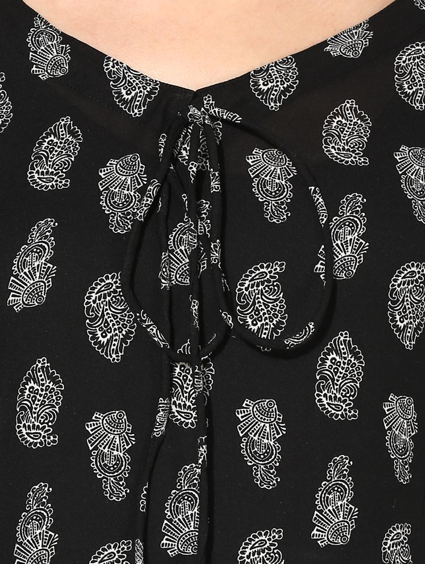 women's straight tie-up neck top - 18287723 - Standard Image - 4