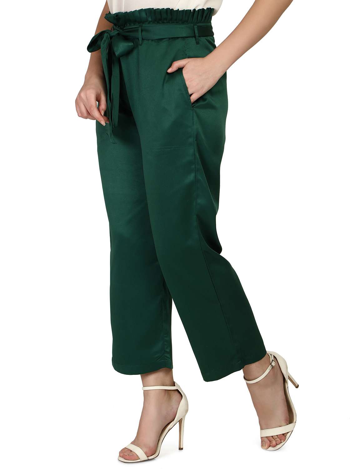 tie front solid flat front  trouser - 18288278 -  Standard Image - 1