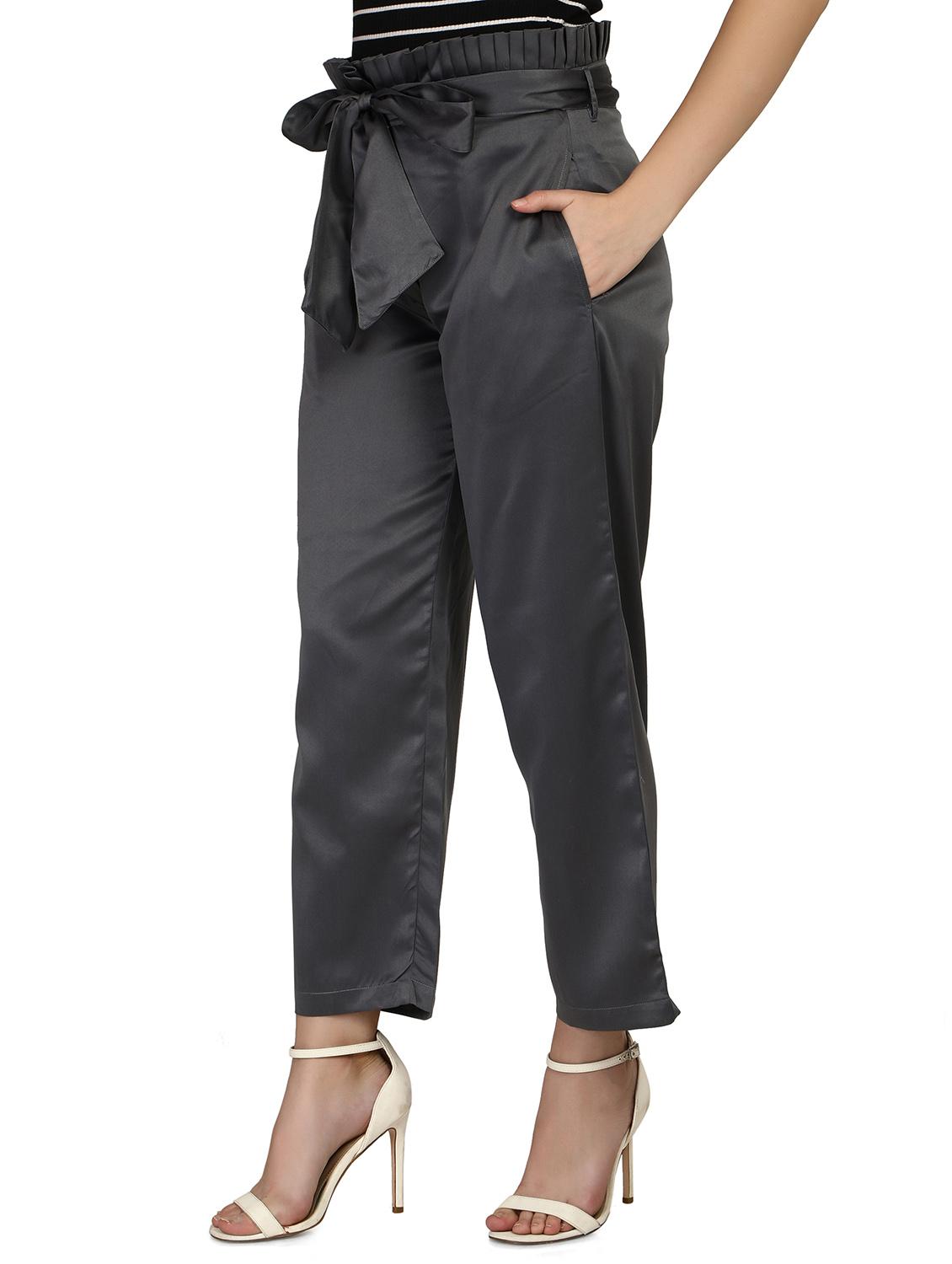 tie front solid flat front  trouser - 18288279 -  Standard Image - 1