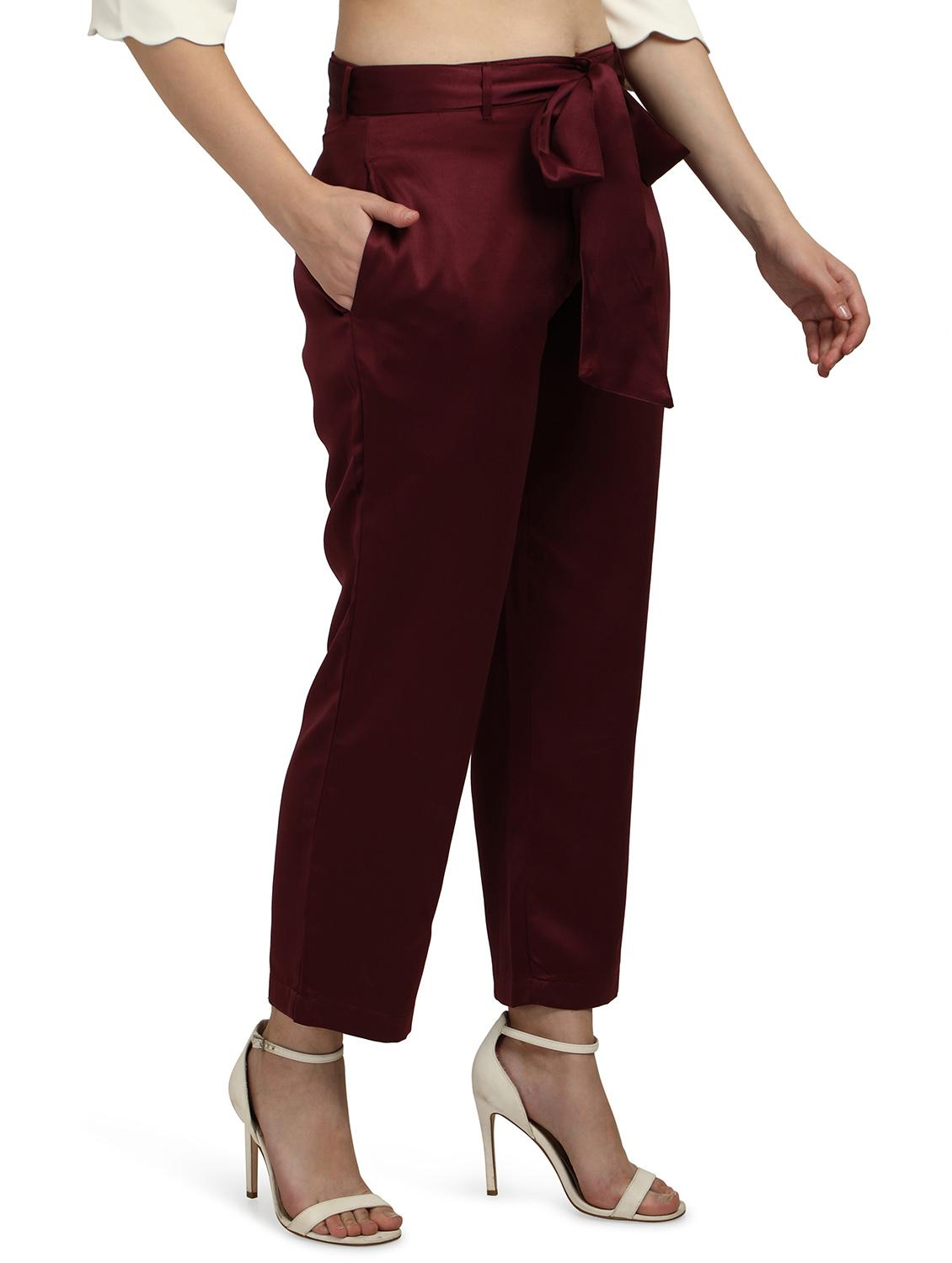 tie front solid flat front  trouser - 18288280 -  Standard Image - 1
