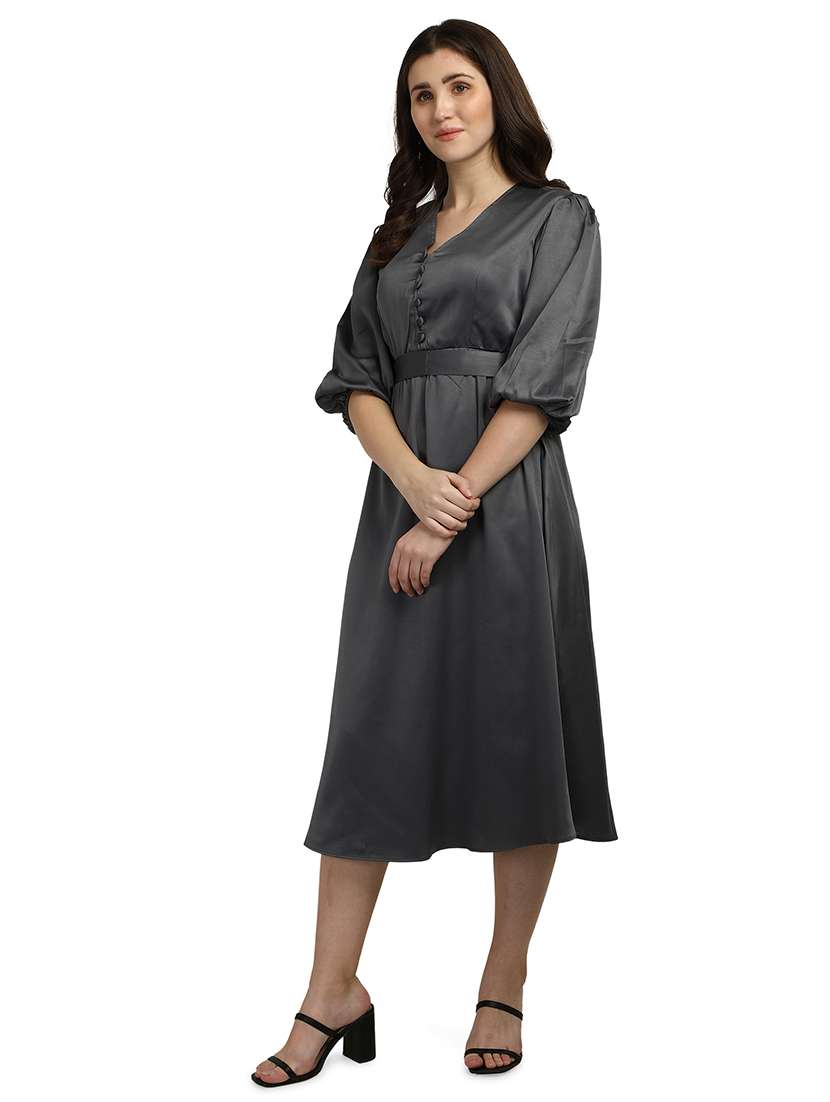 women's fit & flare solid dress