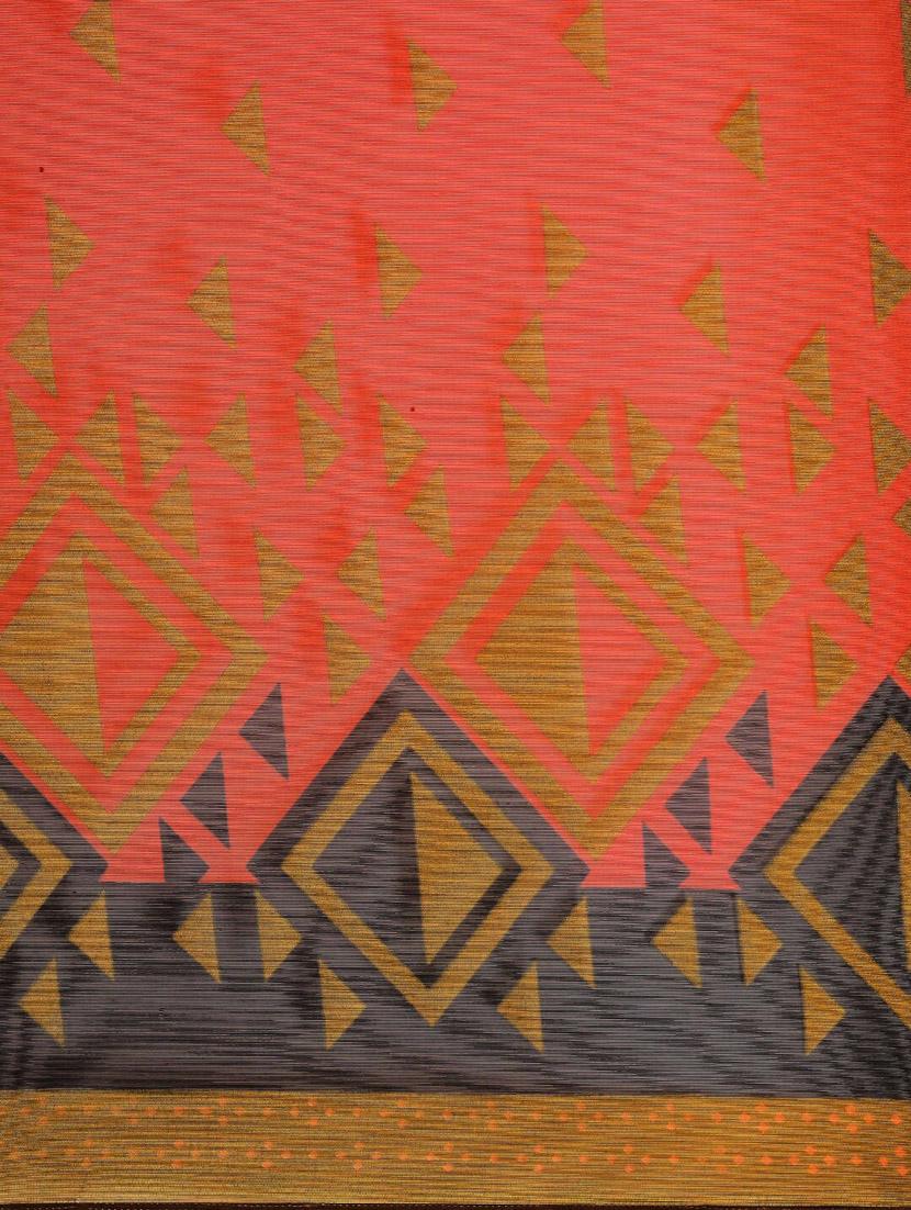 red printed saree - 18289022 - Standard Image - 4