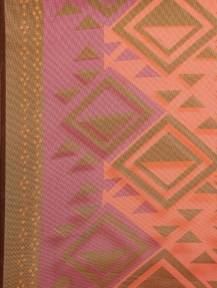 orange chiffon printed saree - 18289023 - Standard Image - 4