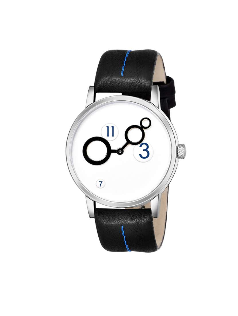 mt-11 black  watch with genuine leather strap for boys