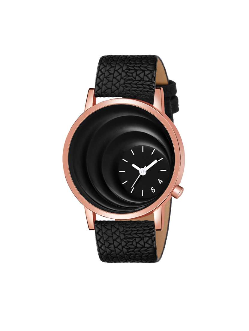 mt-04 black  watch with genuine leather strap for boys