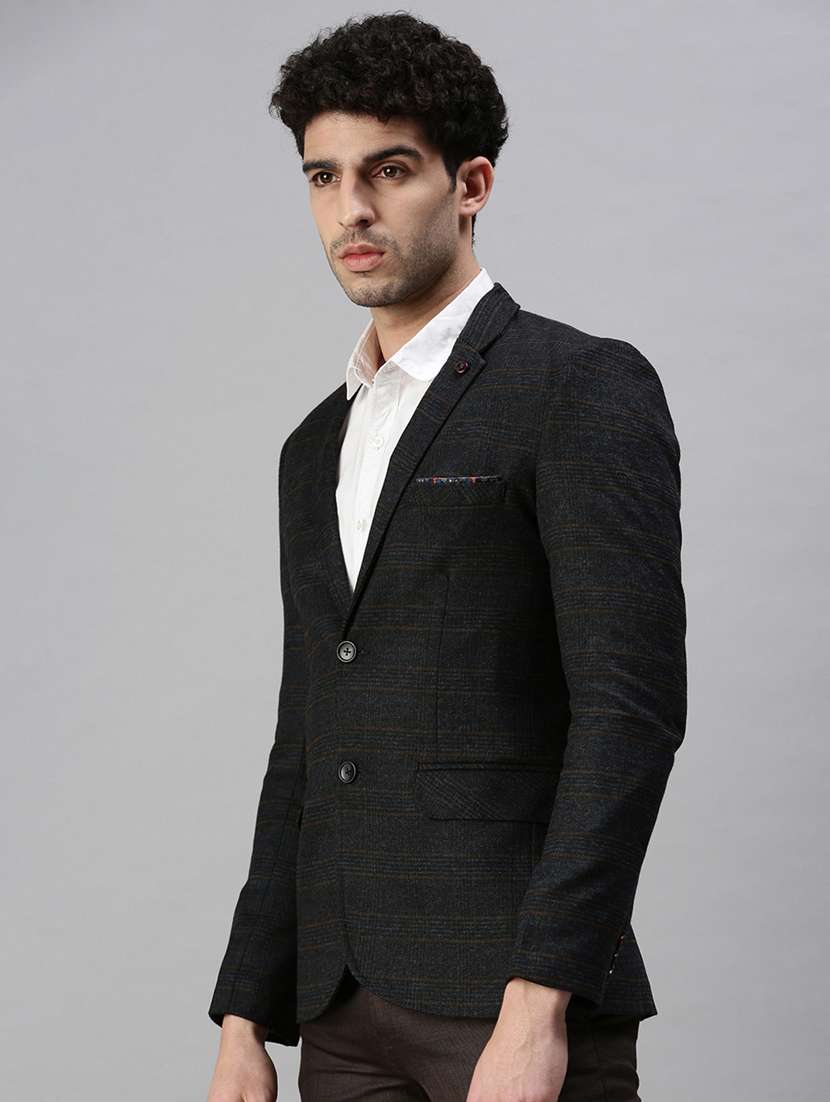 black checked single breasted casual blazer - 18289551 -  Standard Image - 1