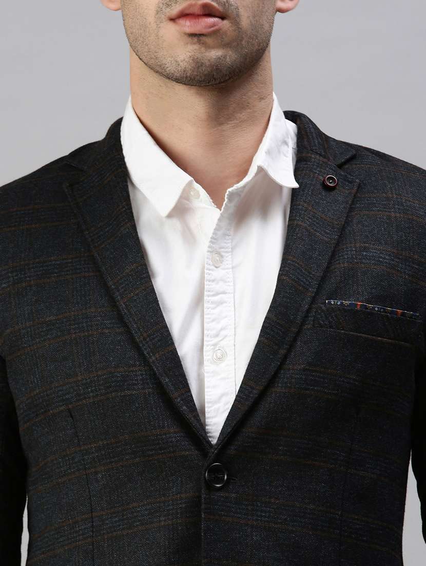black checked single breasted casual blazer - 18289551 -  Standard Image - 4