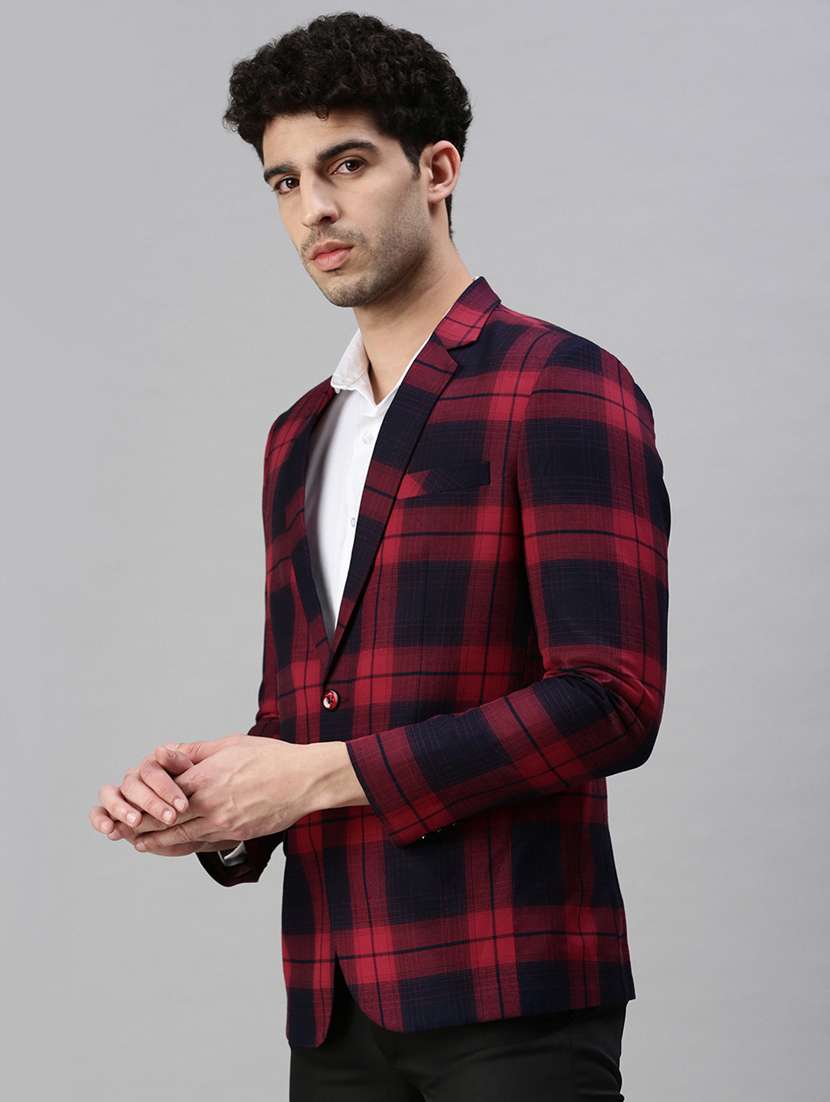 black checked single breasted casual blazer - 18289555 -  Standard Image - 1