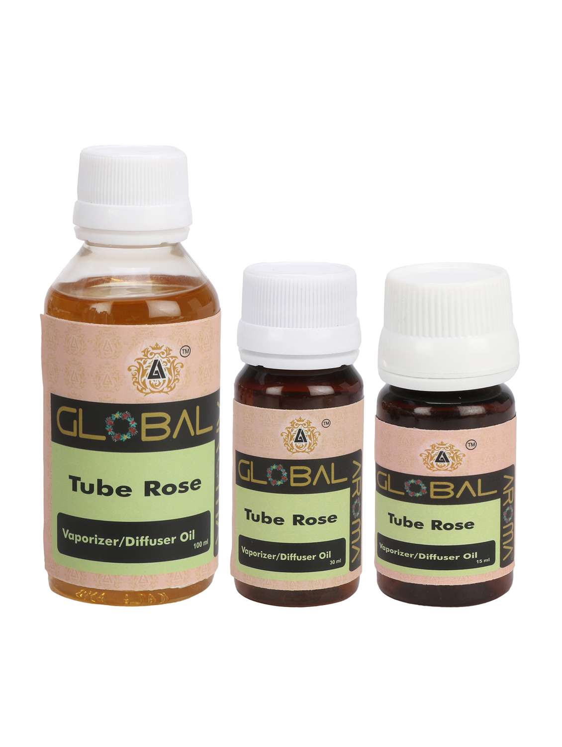 global aroma tube rose-aroma oil - 15ml  diffuser oil, candle burner & electric diffuser for home fragrance