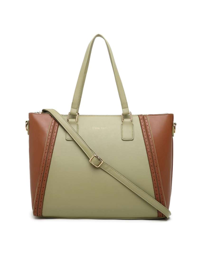 green solid regular tote