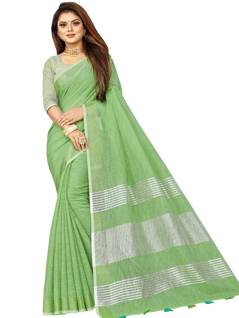 women's self design green colored saree with blouse - 18290686 -  Zoom Image - 0