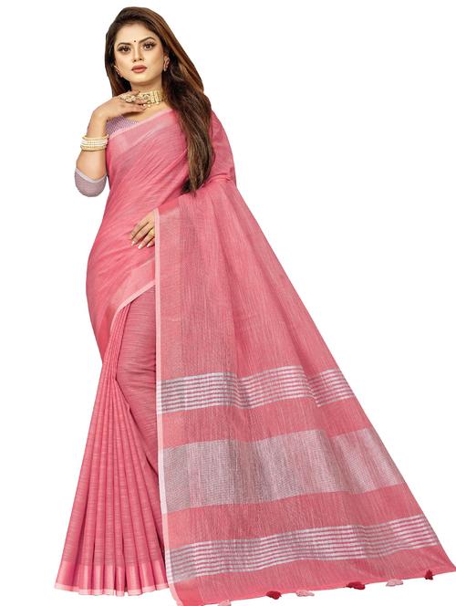 women solid plain saree with blouse - 18290694 -  Standard Image - 0
