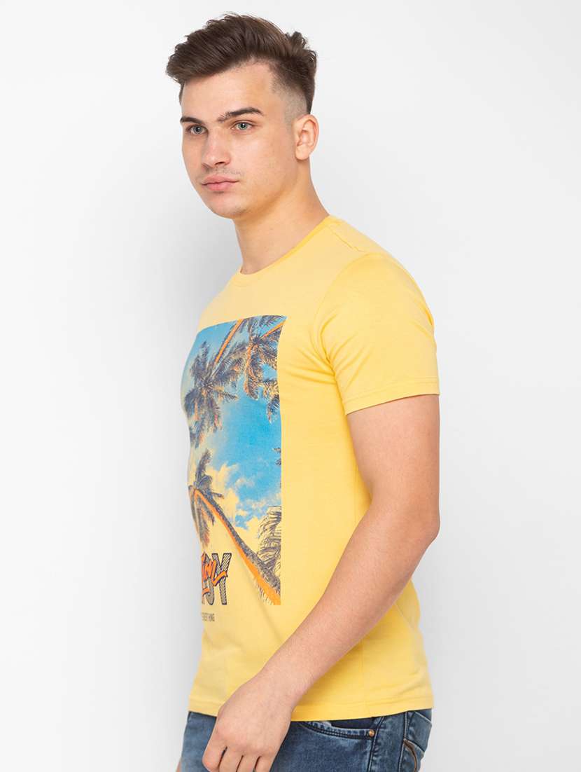 yellow front-prnted t-shirt - 18291510 -  Standard Image - 1