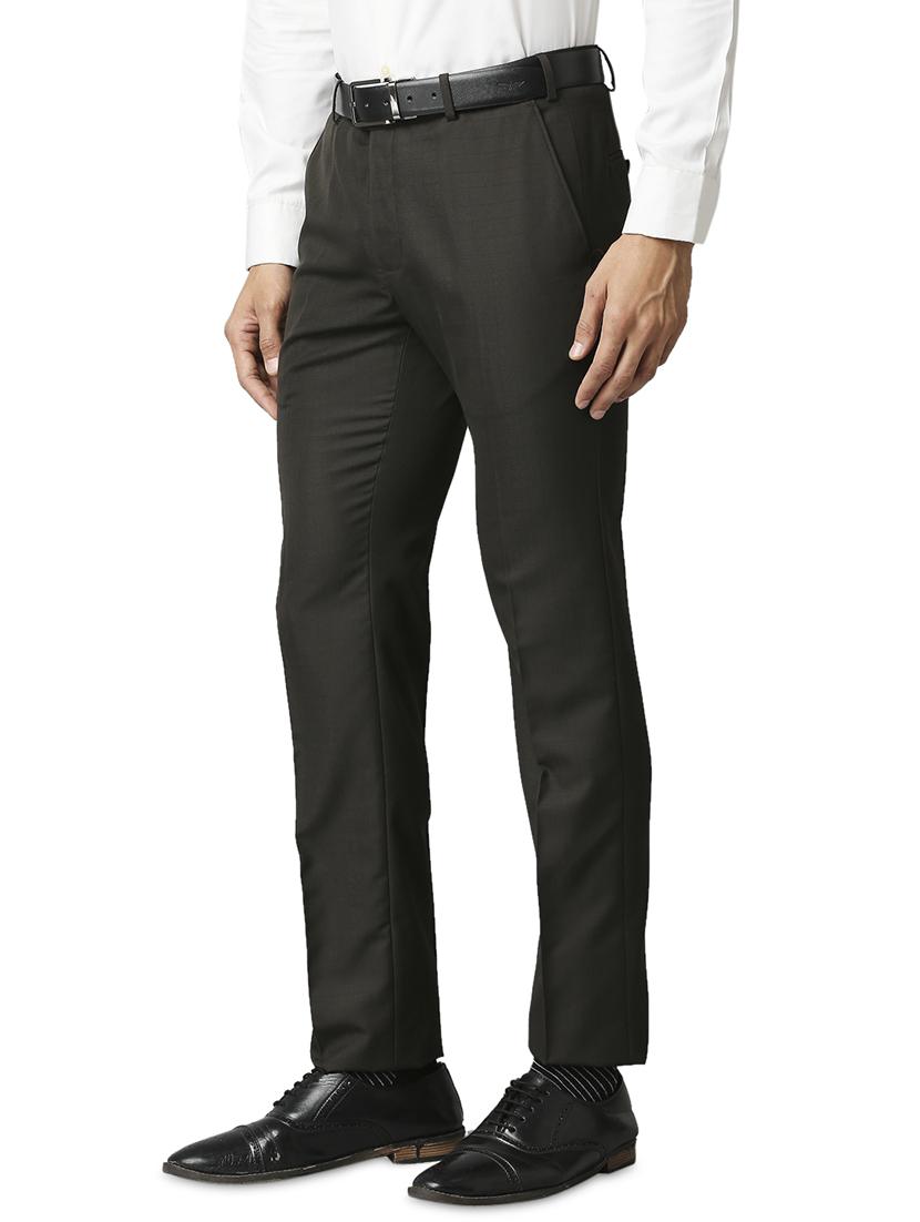 olive checkered formal trouser - 18291919 -  Standard Image - 1
