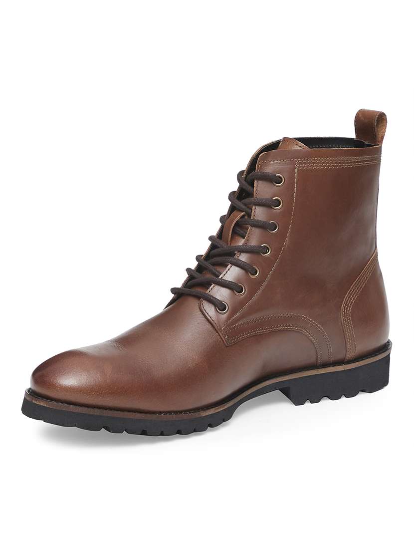 brown leather high ankle boots - 18292233 -  Standard Image - 1